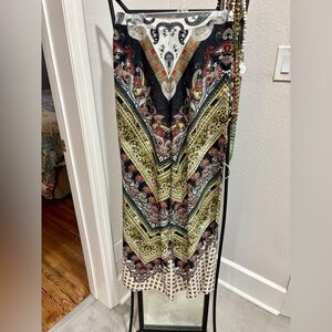 Alice + Olivia Black and Gold Paisley Silk Pants